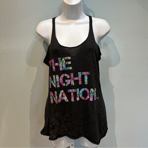 The Night Nation Black Graphic Tank Top Small